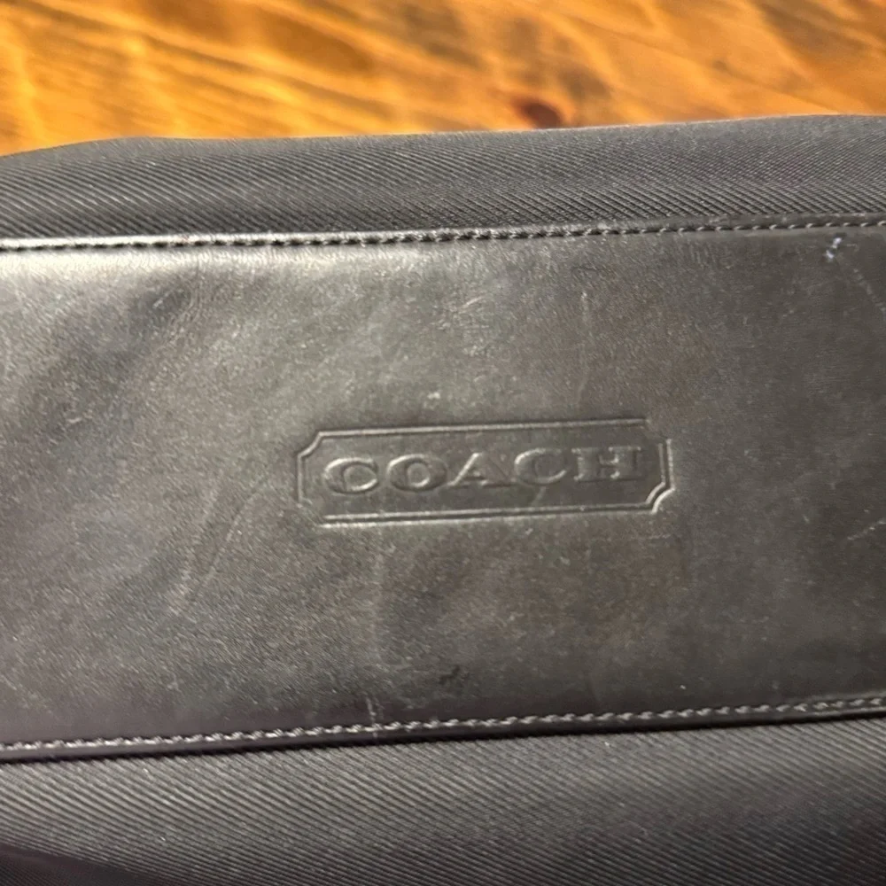 Coach Mercer Nylon & Leather Shoulder bag Blackl. Authentic